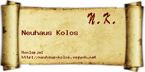 Neuhaus Kolos névjegykártya