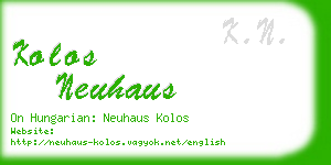 kolos neuhaus business card